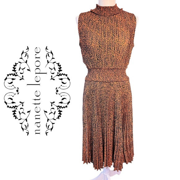 Lepore Dresses Lepore Black Brown Copper Accordion